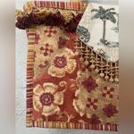 Handmade Folkloric Safari Floral M Sz Tote Purse Shoulder Bag Pompoms & Tassels Red Photo 6