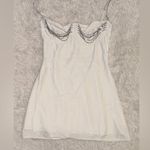 House Of CB NWOT  Grace Crystal embellished velvet white mini dress sz S Photo 5