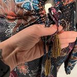 Farm Rio  NWT Sparkle Flowers Black Satin Mini Dress - small ($225) Photo 8