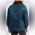 BLANK NYC Anthropologie Blank NYC Faux Fur Collar Bomber Jacket Teal Full Zip Small NWT Photo 1