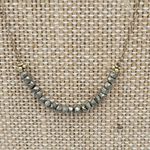 Women's Necklace 18" Jewelry Accessories Simple Gold Tone Curved Beaded Pendant Photo 1