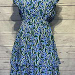 She & Sky Blue Green Floral Ruffle Dress Size Small Photo 0