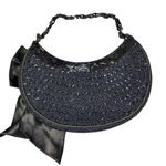 Inge Christopher Beaded Handbag with Gray Bow Blue Photo 1