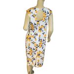 J. PETERMAN WHITE, YELLOW & BLUE FLORAL PATTERN COTTON SHEATH DRESS (12) Photo 4