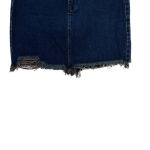 Good American Frayed Hem Denim Miniskirt In Blue299 Dark Wash Size 4 / 27 Photo 5