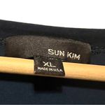 Sun Kim Navy Blue Long Sleeves Zip Detail Bubble Hem London Dress Size XL Photo 5