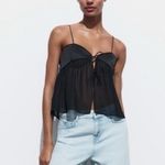 ZARA NWT COMBINATION SATIN SEMI SHEER CAMISOLE Photo 3