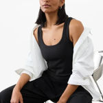 Athleta New  XS Signature Rib Square Neck Crop Tank Black X-Small Photo 0