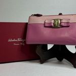 Salvatore Ferragamo Vara Ribbon Long Wallet L-shaped Zipper Logo Leather Pink Photo 3