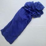 Ya Da Tunic Dress Top Small Blue Ruffled Neckline Lined Cotton Silk Dolm… Photo 8