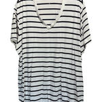 Gap  Navy/White Striped Short Sleeve V Neck Blouse Size XXL‎ Soft Flowy Photo 0