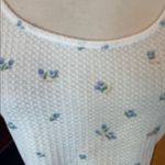 Pajama Set White Waffle Spaghetti Strap Crop Top Matching Pants Size M Photo 10