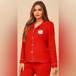 MATCHING SET, TWO Poppins & Pan Santa Christmas Embroidered Cotton Pajamas XL White Photo 8