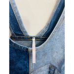 Free People Patchwork Blues Denim Pinafore Overall Skirtall Mini Skirt Size 0 Photo 3