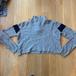 Brandy Melville  Cropped Sweater Cashmere Blend Quarter Zip Mock Neck Grey OS Photo 2