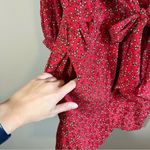 Free People ✨ Clara Red Floral Wrap Dress Front Tie Small Photo 8