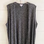 LuLaRoe  Women's Sleeveless Duster Cardigan Open Front Gray Space Dye L Photo 8