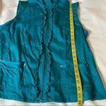 Christopher & Banks Cotton Zip-front Ruffle Trim Casual Vest Teal XL Photo 11