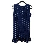 Navy Blue and White Polka Dot Dress with Ruffle Hem Size M Photo 1