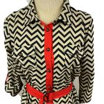 Olive & Oak  Womens Button Front Chevron Shirt Dress With Attached‎ Belt small Photo 1