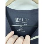Bylt Striped Drop Cut Lux Shirt Women Small Black Short Sleeve Tee Athletic Photo 2