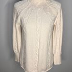Soft Surroundings Ivory Nisette Sweater Cable Knit Mock Neck Sweater Sz PM Photo 0