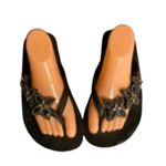 Apt. 9 Boho Beach Chic Black Beaded Floral Sandals  Size 8 Photo 1