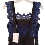 Self Portrait Self-Portrait Angelique Frilled Split Front Dress Women's 4 Black Navy Luxury Photo 8