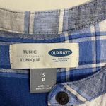 Old Navy  Women’s Plaid‎ Button Front Long Sleeve Tunic Blue Size SP Photo 5