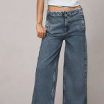 Pilcro  Pull-On High-Rise Wide-Leg
Track Jeans | Anthropologie denim drawstring Photo 0