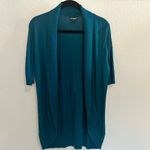 EXPRESS Short Sleeve Open Shawl Cardigan Sweater Dark Teal Blue Size Medium Photo 1