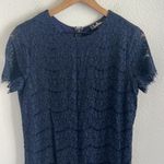 Lulus  Take Me To Brunch Navy Blue Lace Shift Dress Large Photo 3