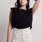 Et Clet SHRUG IT OFF BLACK PADDED SHOULDER TEE  Photo 0
