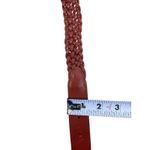 VTG Braided Faux Leather Belt Reddish Brown Brass Buckle 32” Photo 5