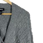 EXPRESS  Embellished V-Neck Balloon Sleeve Cardigan in Grey Size XS Photo 6