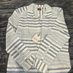 UNTUCKit Linen Shirt with Blue and White Stripes Size 16 Photo 0