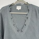 Cotton Candy LA  Cropped Oversized Sweater Ribbed Knit Blue Raw Hem Size S/M Photo 1