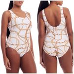 Cover Girl White Gold Chain Print One Piece Swimsuit Plus Size 16 1X Photo 1