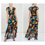 Alice + Olivia Erika Silk Ruffle Belted Tie Floral Maxi Dress Multi Size 4 Photo 15