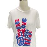 Lucky Brand  Peace Love Unity Hope crop T Shirt Red White Blue America size small Photo 1