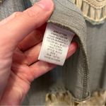 Umgee Duster Fringe Sleeveless Cardigan Crochet Detail Green Cream Embroidered Photo 6