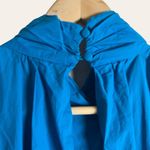 Line and Dot Ocean Blue Ruffled Flounce Poplin Mini Dress Size M Photo 6