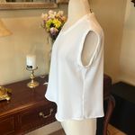 ABS Allen Schwartz Elegant White Blousey Top Photo 3