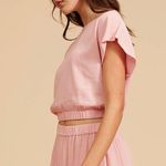 Lucy Paris preppy Pink Crop Top Photo 1