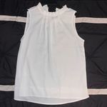 SheIn White sleeveless blouse with ruffle collar Photo 0