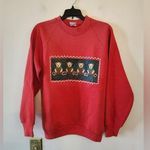 Fruit of the Loom Vtg 90's Red teddy bear sweatshirt  size womens medium Photo 0