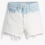 Levi's NEW Womens High Waisted Mom Shorts Cutoffs High Rise White, Blue Denim 24 Photo 0