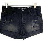 Volcom Black True To This Stoned Distressed Midi Denim Jean Shorts 3 26 Photo 0