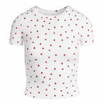 SKIMS  Cotton Rib T-Shirt in Snow Strawberry Print, size small Photo 0