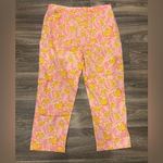 Lilly Pulitzer  Vintage Pink and Yellow Casual Crop Pants Size 10 Preppy Photo 2